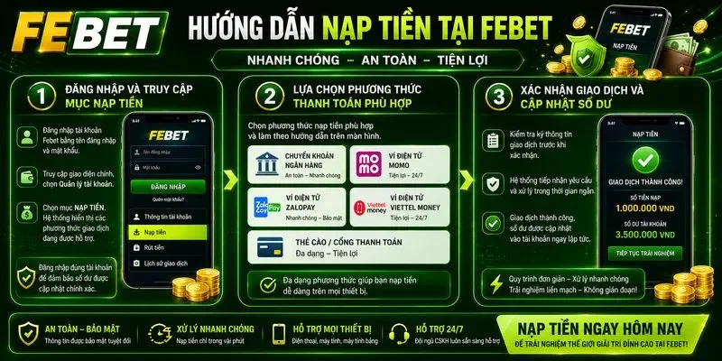 Hướng dẫn nạp tiền tại Febet